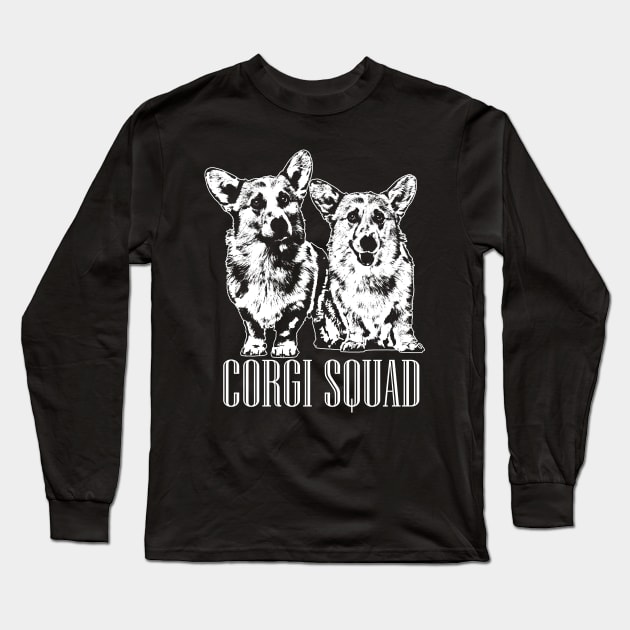 Corgi Squad- Welsh Corgi Long Sleeve T-Shirt by Nartissima